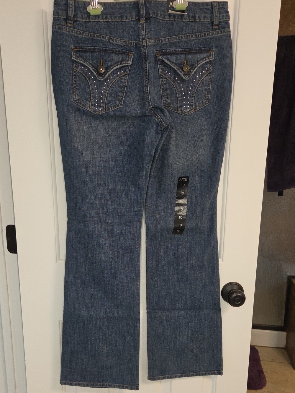 Apt. 9 Blue Bootcut Jeans with Rhinestone Back Pockets